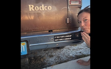 risky bumper sticker. if this van is a rockin dont come a knockin